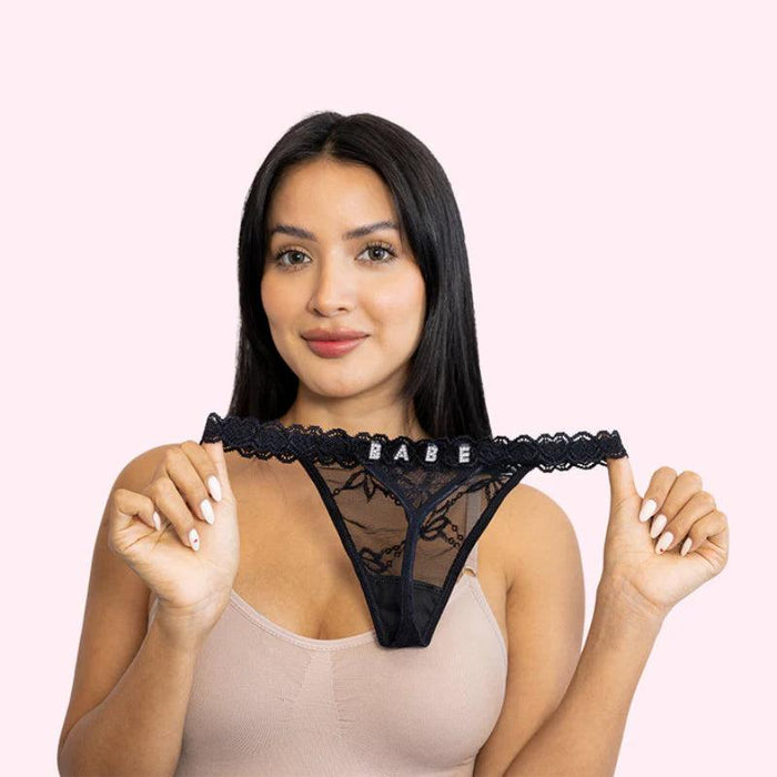 Personalized Lace Mesh Thong – Customizable and Comfortable Lingerie