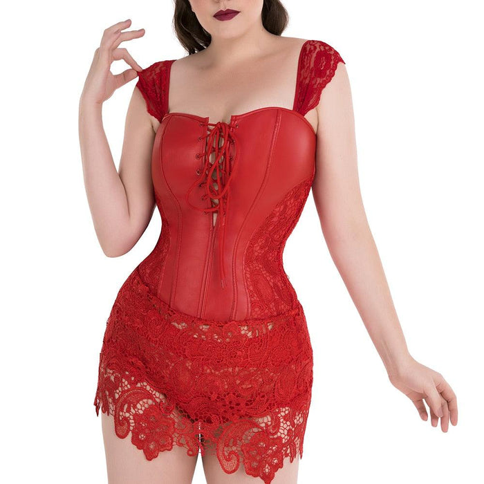 Lace Up Punk Corset – Stylish Faux Leather Bustier Top
