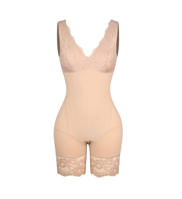 V-Neck Wide Strap Bodysuit - Seamless and Sculpting Shapewear