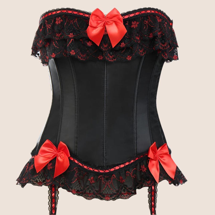 Floral Embroidery Lingerie G-String Corset