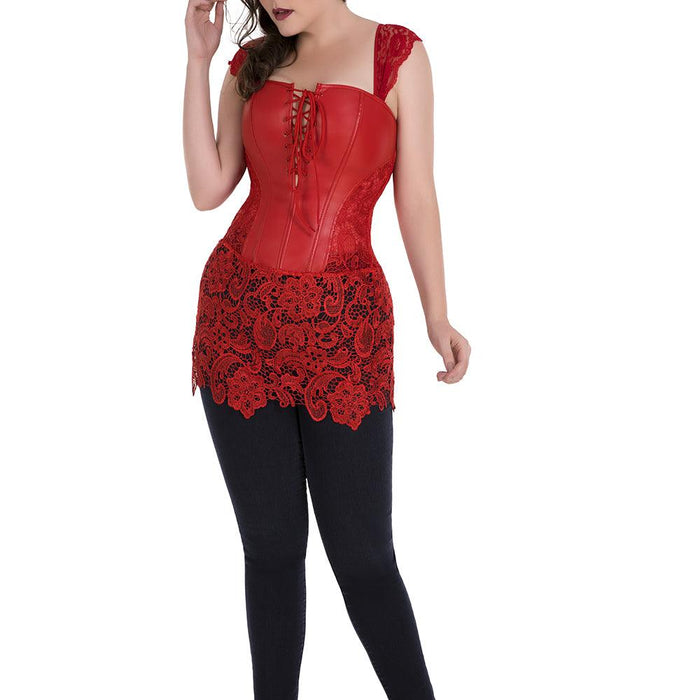 Bridal Lace Up Satin Boned Corset For Women