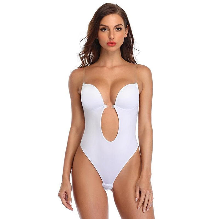 Deep V-Neck Strapless Backless Shapewear