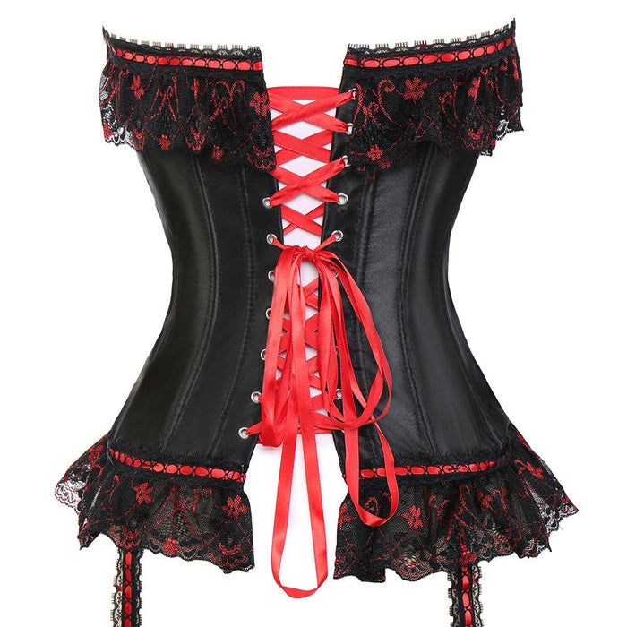 Lace Up Bowknot Suspenders Corset