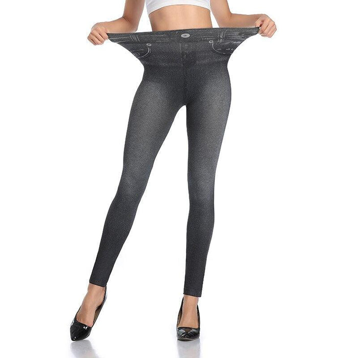 Faux Denim Jeans Leggings – Stylish High Waist Fit