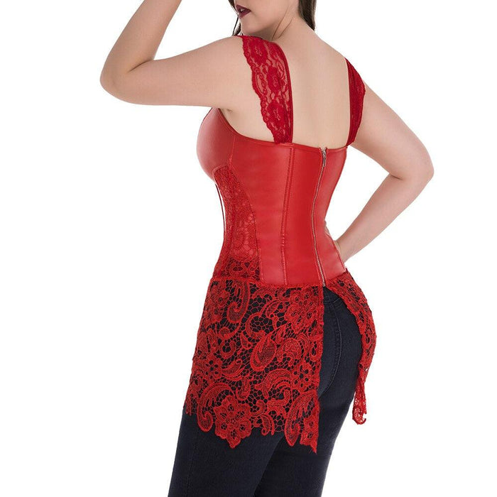 Lace Up Punk Corset – Stylish Faux Leather Bustier Top