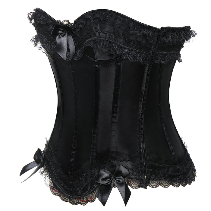 Lace Up Bowknot Suspenders Corset