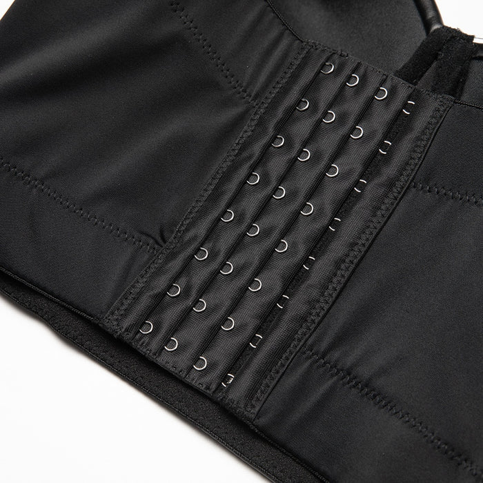Women's Corset Black PU Leather Crop Top