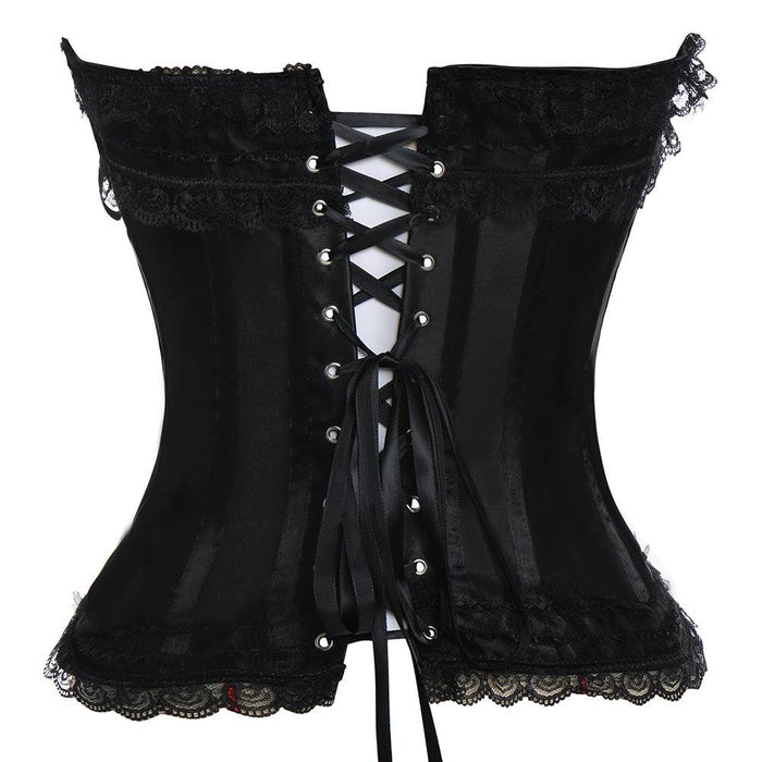 Lace Up Bowknot Suspenders Corset