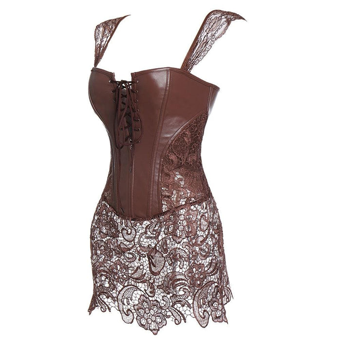 Lace Up Punk Corset – Stylish Faux Leather Bustier Top