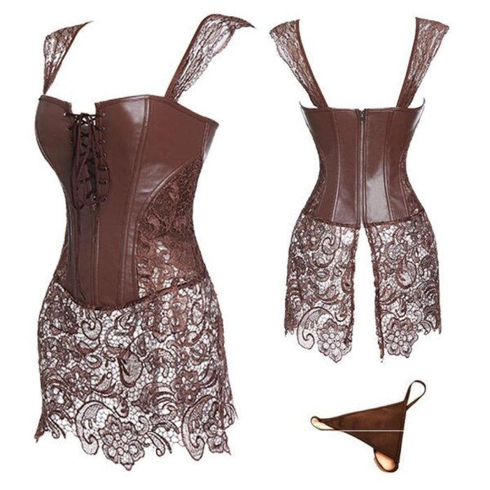 Lace Up Punk Corset – Stylish Faux Leather Bustier Top