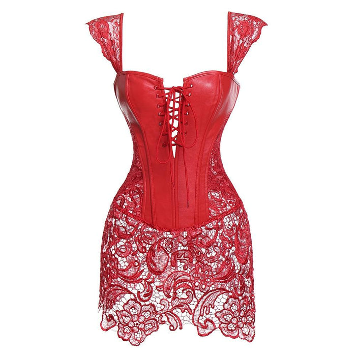 Lace Up Punk Corset – Stylish Faux Leather Bustier Top