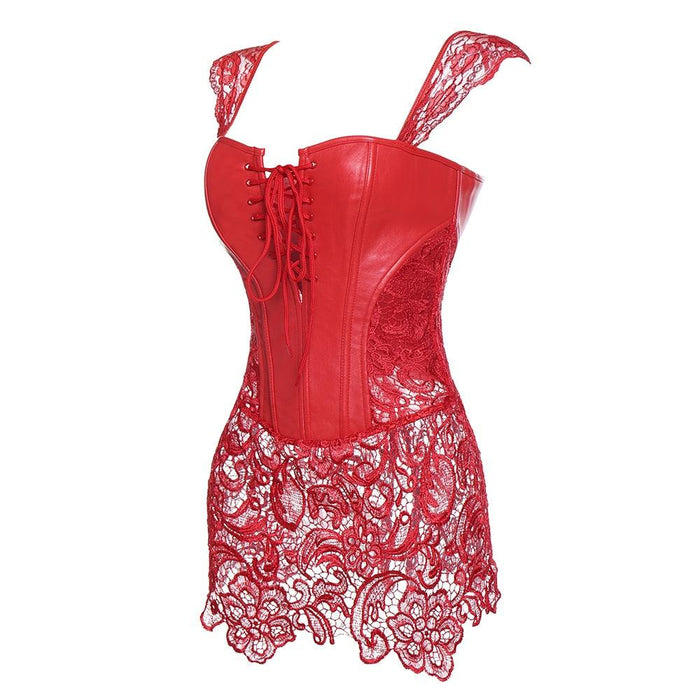Lace Up Punk Corset – Stylish Faux Leather Bustier Top