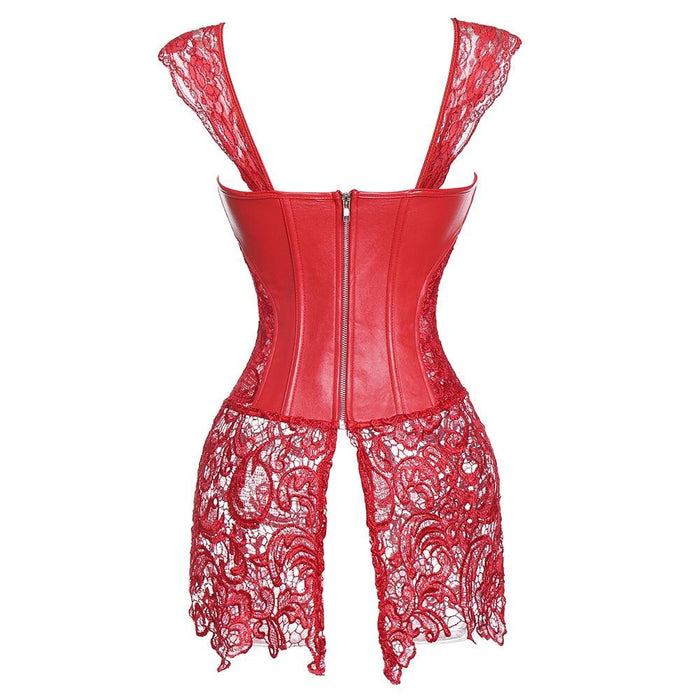Lace Up Punk Corset – Stylish Faux Leather Bustier Top