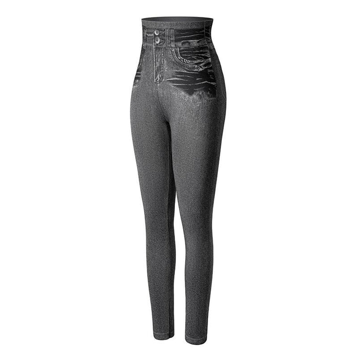 Faux Denim Jeans Leggings – Stylish High Waist Fit