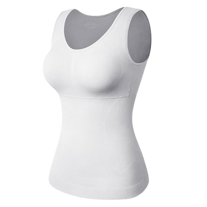 Camisole Sleeveless Wide Strap Top With Built-In Padded Bra