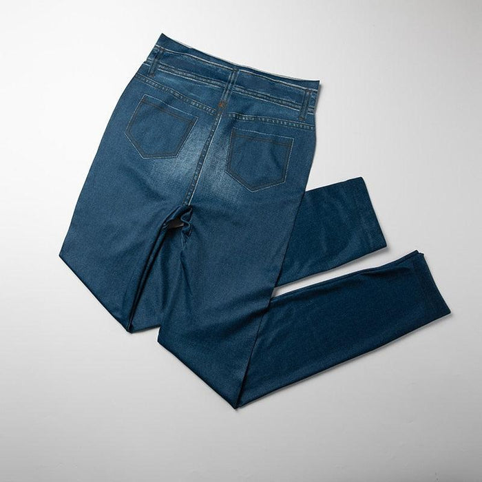 Faux Denim Jeans Leggings – Stylish High Waist Fit