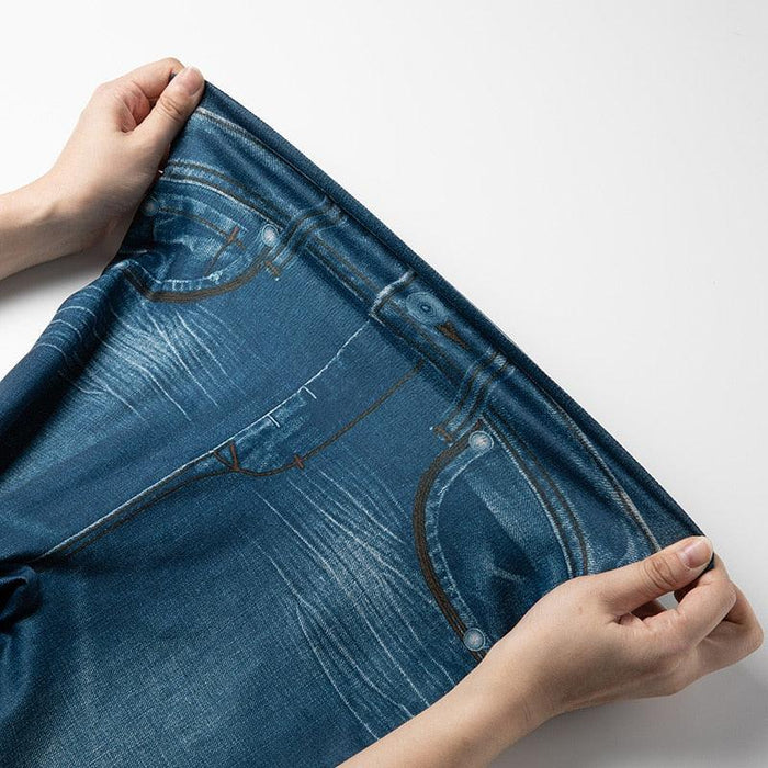 Faux Denim Jeans Leggings – Stylish High Waist Fit