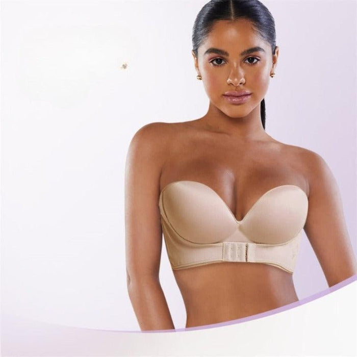 Wireless Front Buckle Strapless Bra