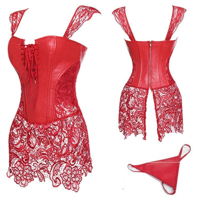 Lace Up Punk Corset – Stylish Faux Leather Bustier Top