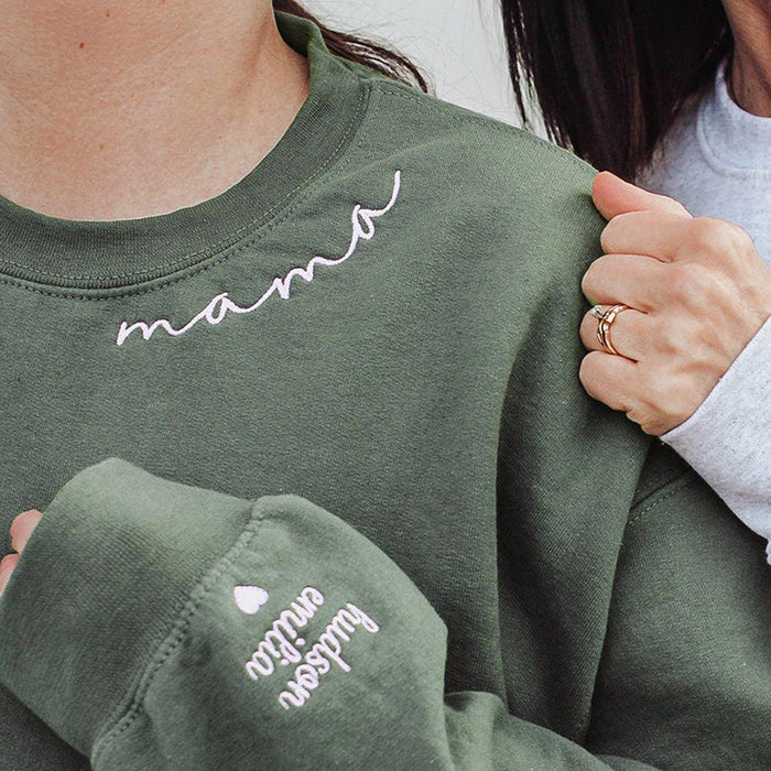 Custom Mama Sweatshirt Embroidered – Celebrate Motherhood with Style