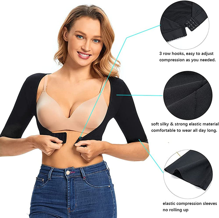 Women Arm Shaper Tops Upper Arm Shaper Breasted U Shape Breast Support  Compression Sleeves Shapewear for Women (M)