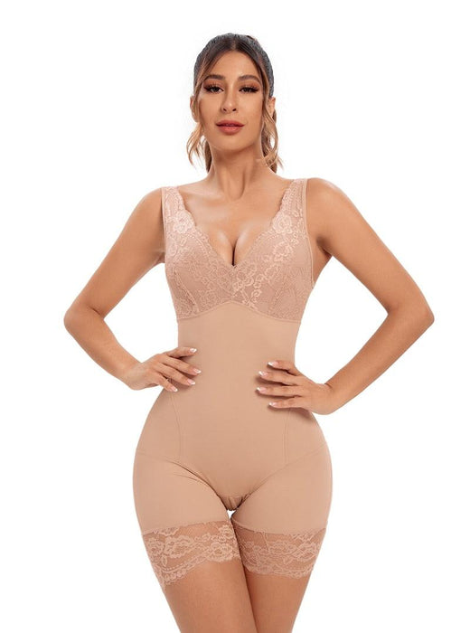 V-Neck Wide Strap Bodysuit - Seamless and Sculpting Shapewear