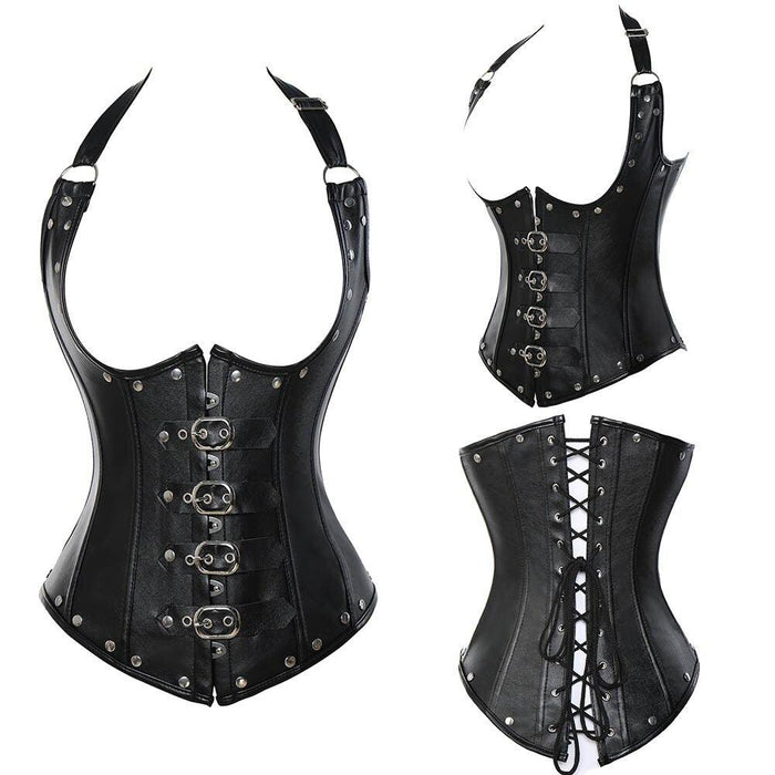 Steel Boned Zip Up Corset – Waist Control and Body Shaping