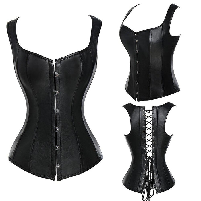 Steel Boned Zip Up Corset – Waist Control and Body Shaping