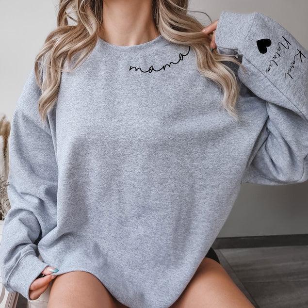 Custom Mama Sweatshirt Embroidered – Celebrate Motherhood with Style