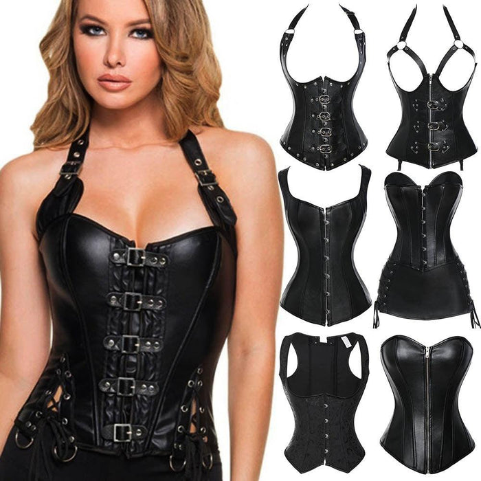 Steel Boned Zip Up Corset – Waist Control and Body Shaping
