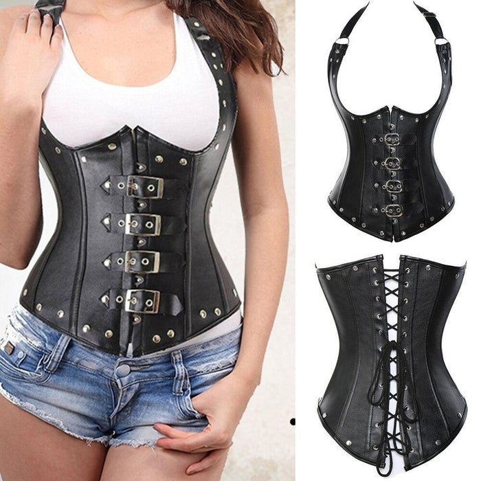 Steel-Boned Leather Corset