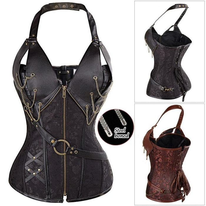 Fashionable Printed Leather Corsets