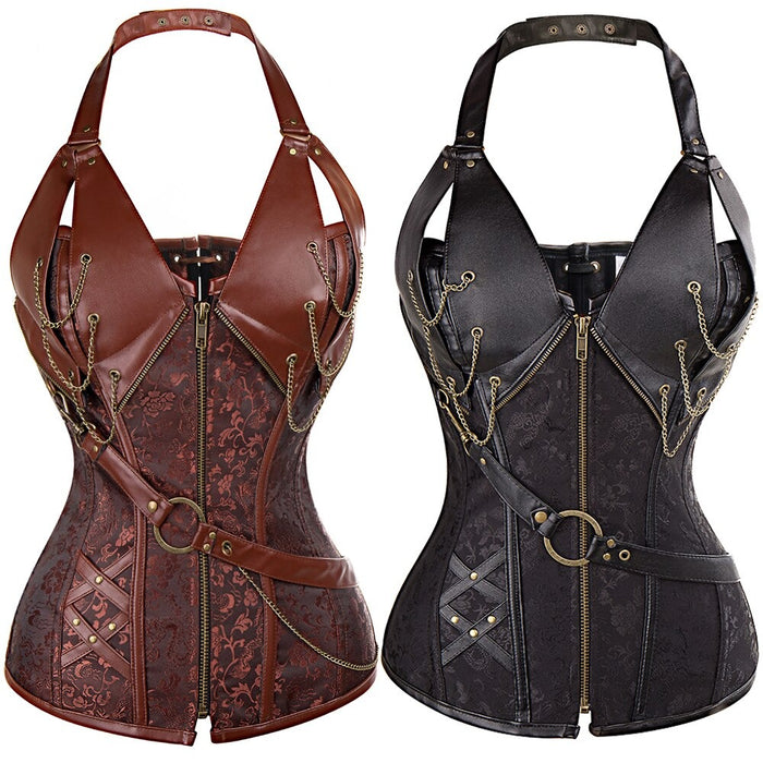 Fashionable Printed Leather Corsets