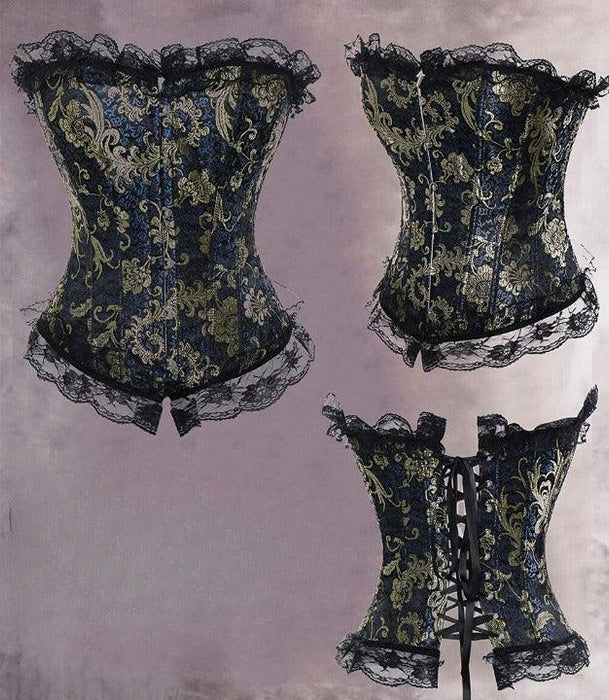 Lace-Up Embroidered Corset – Sculpt and Shape Your Waistline