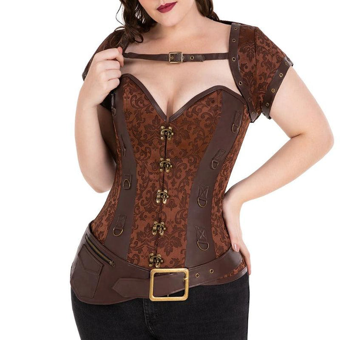 Steel Boned Corset Punk – Adjustable Lace-Up Waist Shaper