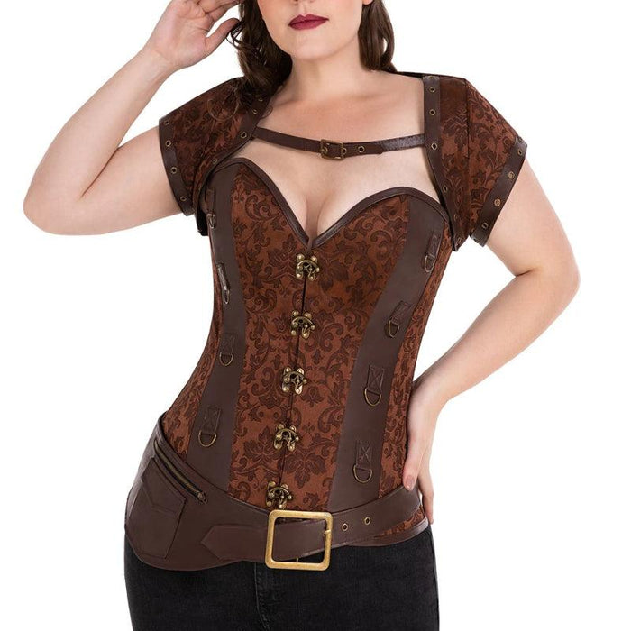 Steel Boned Corset Punk – Adjustable Lace-Up Waist Shaper
