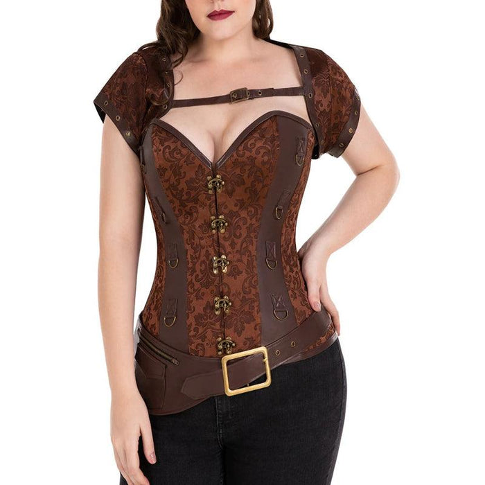 Steel Boned Corset Punk – Adjustable Lace-Up Waist Shaper