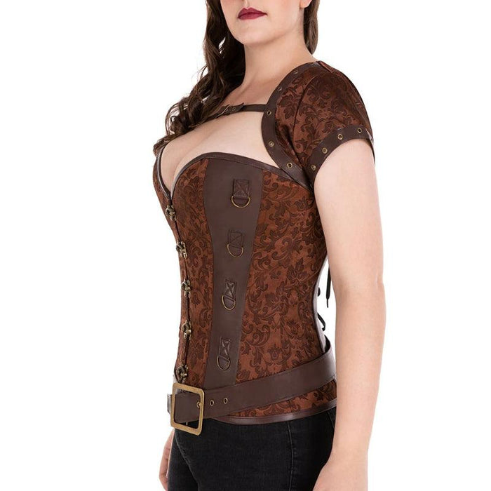 Steel Boned Corset Punk – Adjustable Lace-Up Waist Shaper