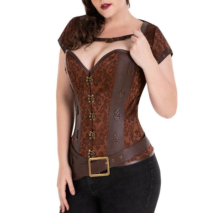 Steel Boned Corset Punk – Adjustable Lace-Up Waist Shaper