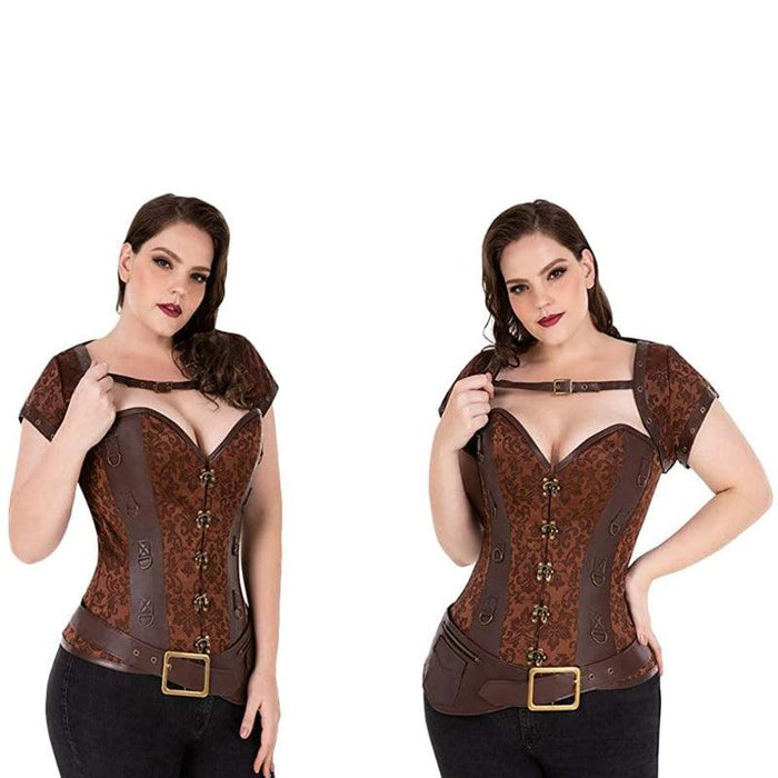 Steel Boned Corset Punk – Adjustable Lace-Up Waist Shaper