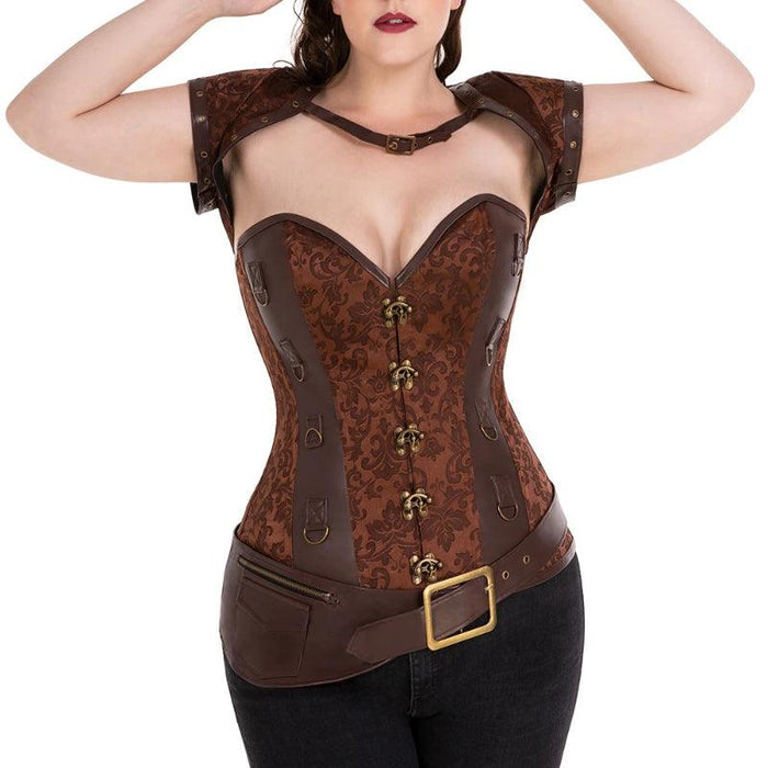 Steel Boned Corset Punk – Adjustable Lace-Up Waist Shaper